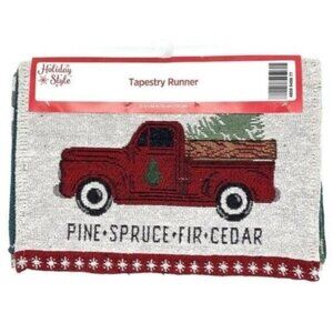 Christmas Red Truck Table Runner New